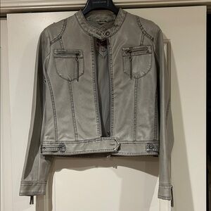 Beverly Hills Polo Club Women's Silver Leather Jacket